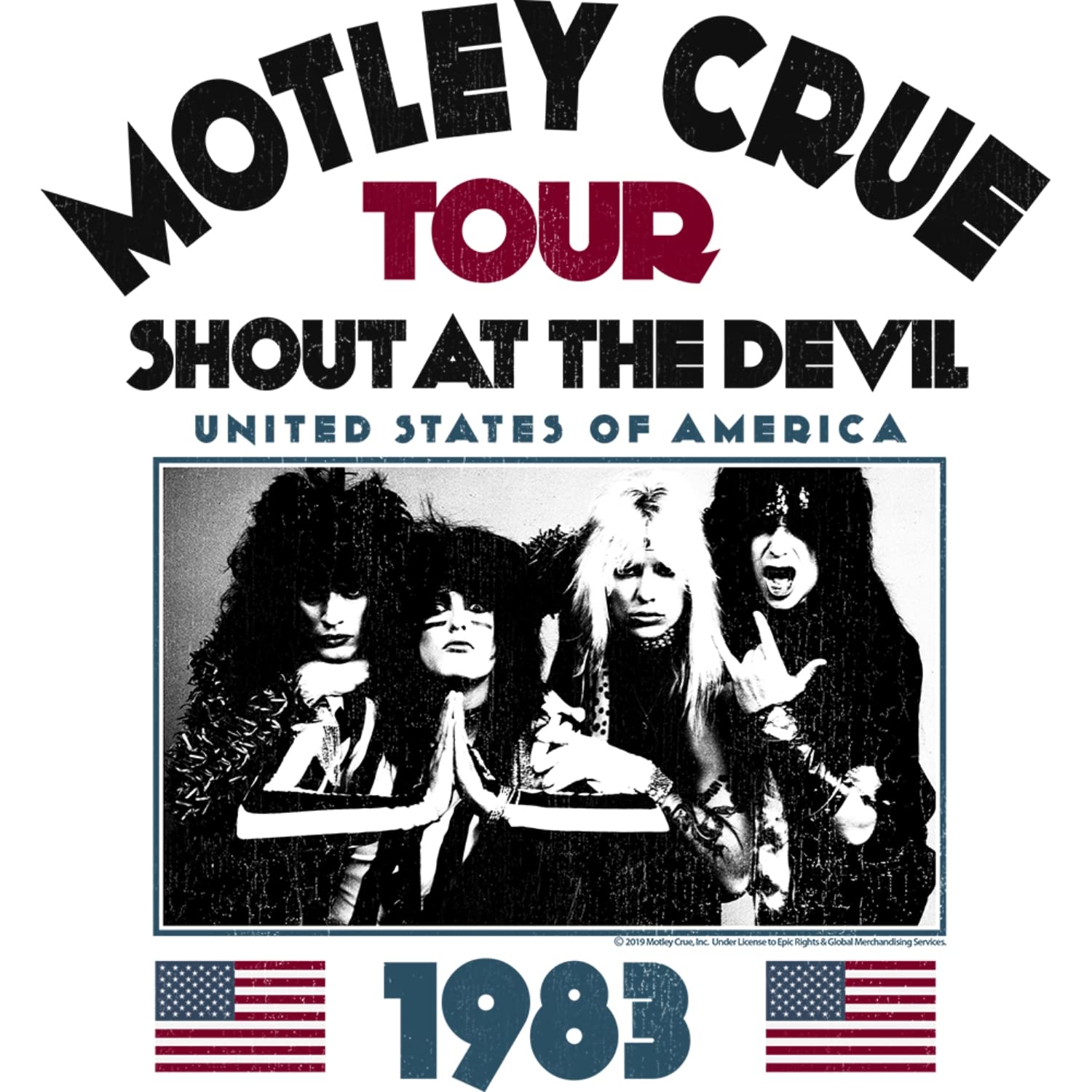 Motley Crue Heavy Metal Band 1983 Shout at The Devil Tour Ladies Racerback Tank Top