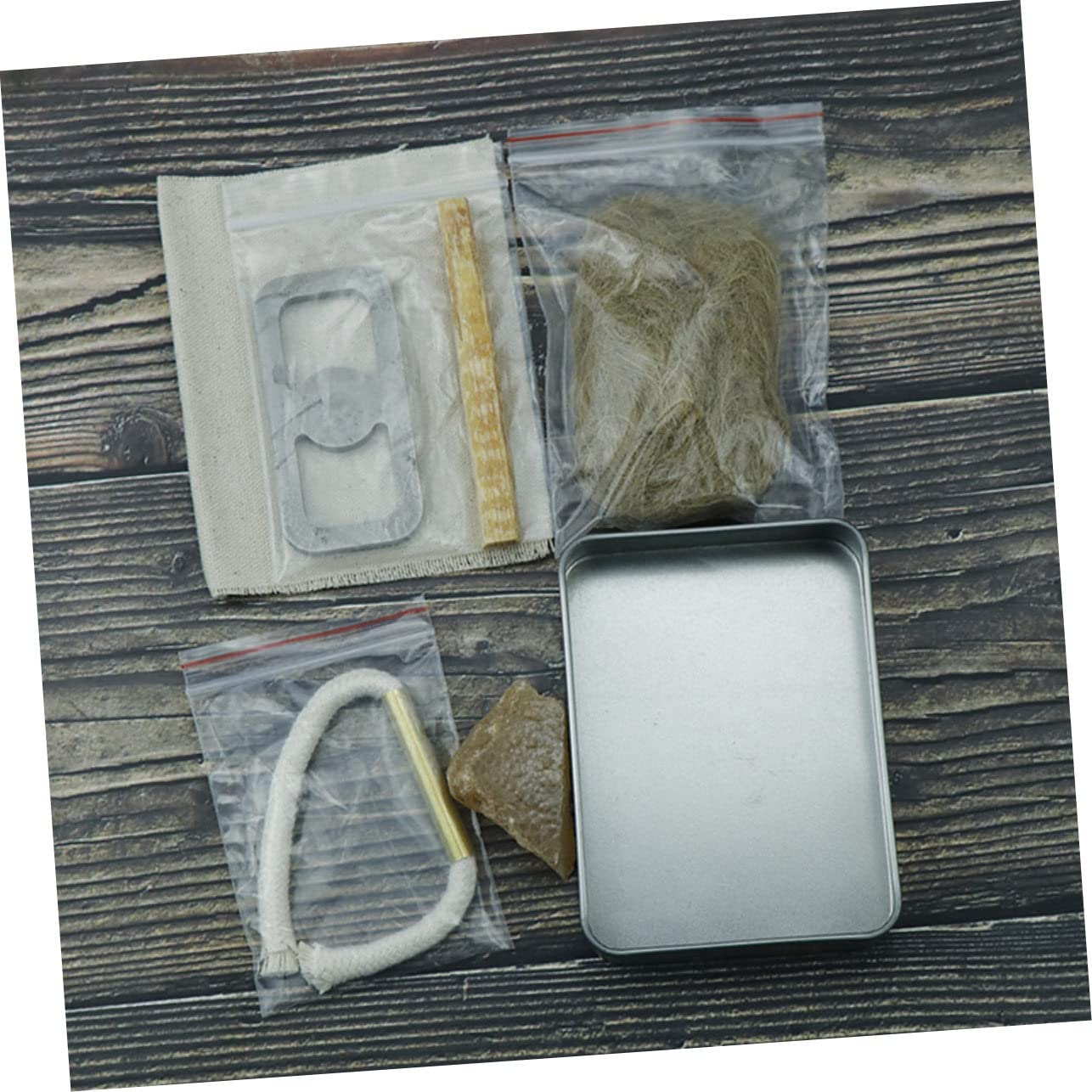 POPETPOP Kit de Cuerda de Algodón y Pedernal para Fuego al Aire Libre, Herramienta de Supervivencia para Camping Combustión Instantánea, Adecuado para Cocinar y Parrilladas