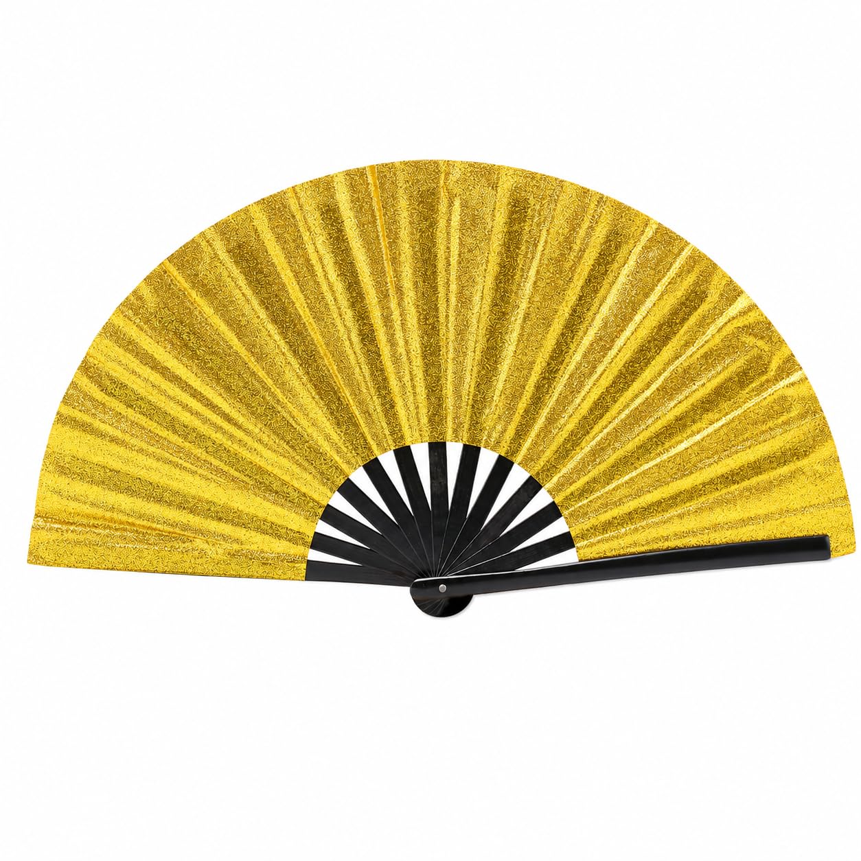 ZYCEHO Rave Fan, 13 Inch Glitter Holographic Folding Fan, Gold Fan for Festivals, EDM, Disco, Concerts, Portable Cooling Hand Fan, Harry Styles Fan Inspired Party Accessory, Home Decor