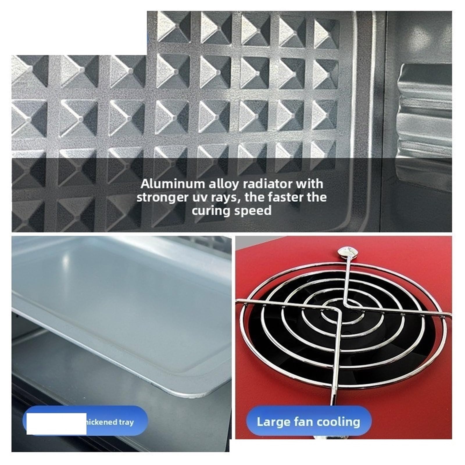 Caja de curado UV de alta intensidad 365 nm 395 nm 405 nm LED horno UV para resina de secado rápido pantalla gabinete de reparación con interruptor de temporización, 120 W