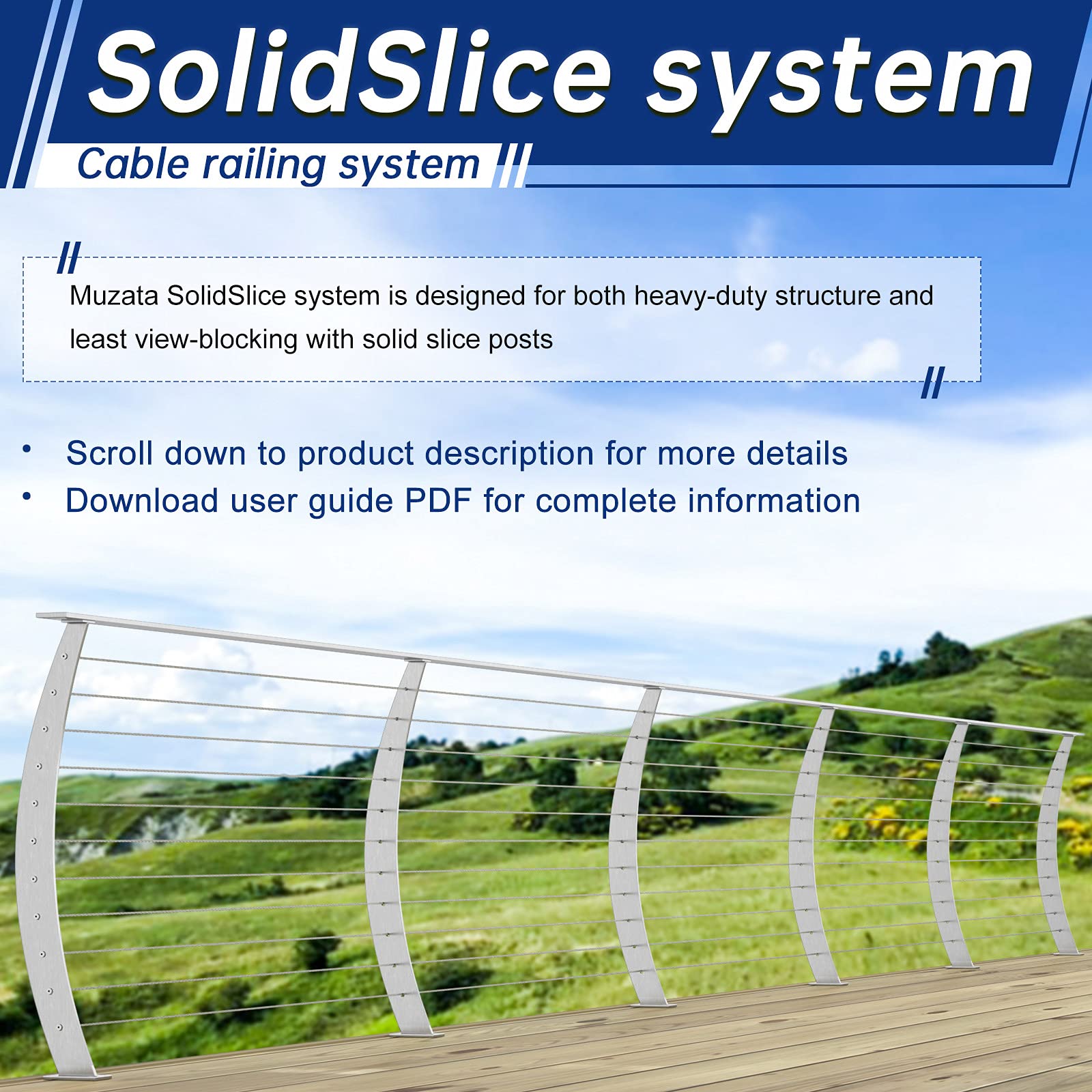 Muzata 5ft Staircase Handrail White Pipe Handrail Staircase Steps Hand ...