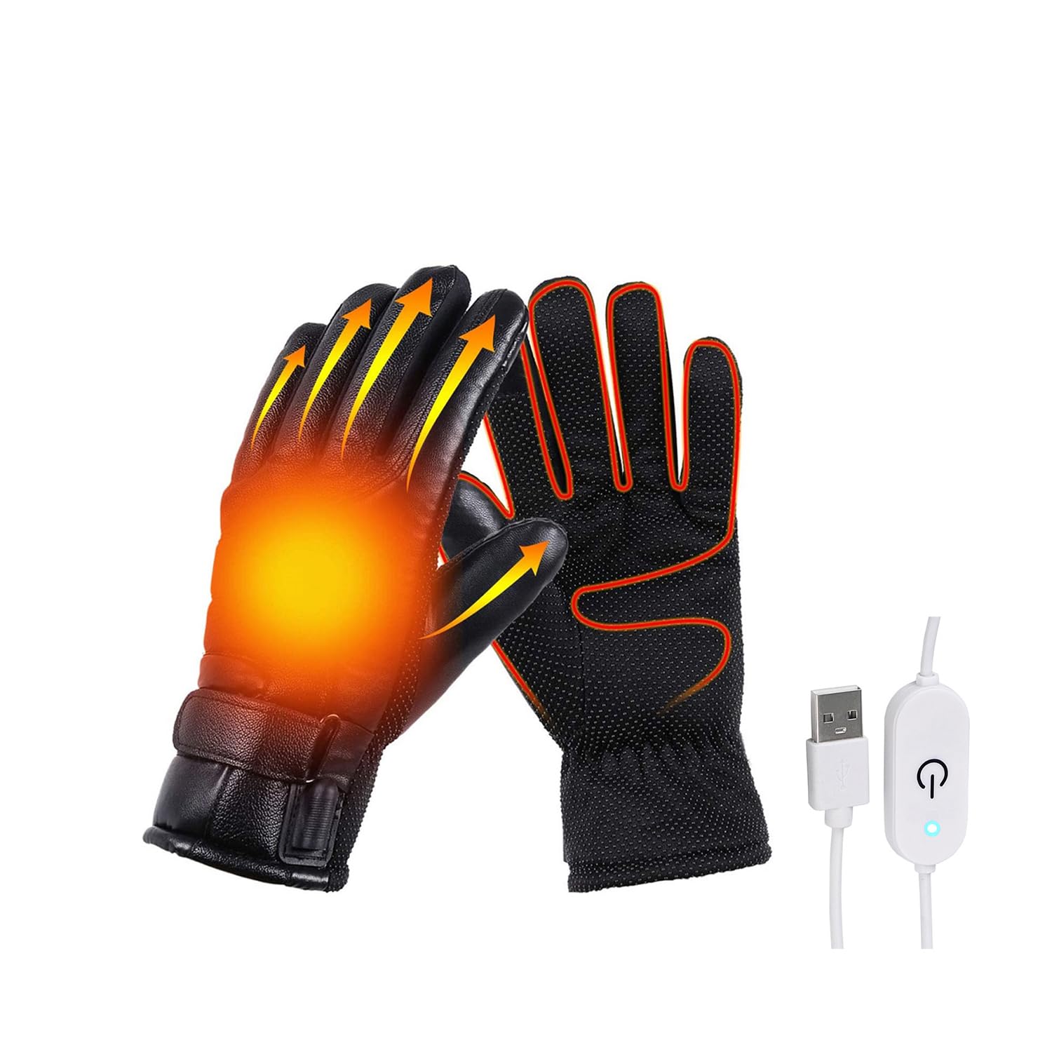 KOBONAElectric Heated Gloves with Touch Screen 10000MAh Rechargeable 3-Speed Heated Gloves For Women/Men, Waterproof Hand Warmer Gloves for Motorcycle Skiing Snowboarding Running Hiking