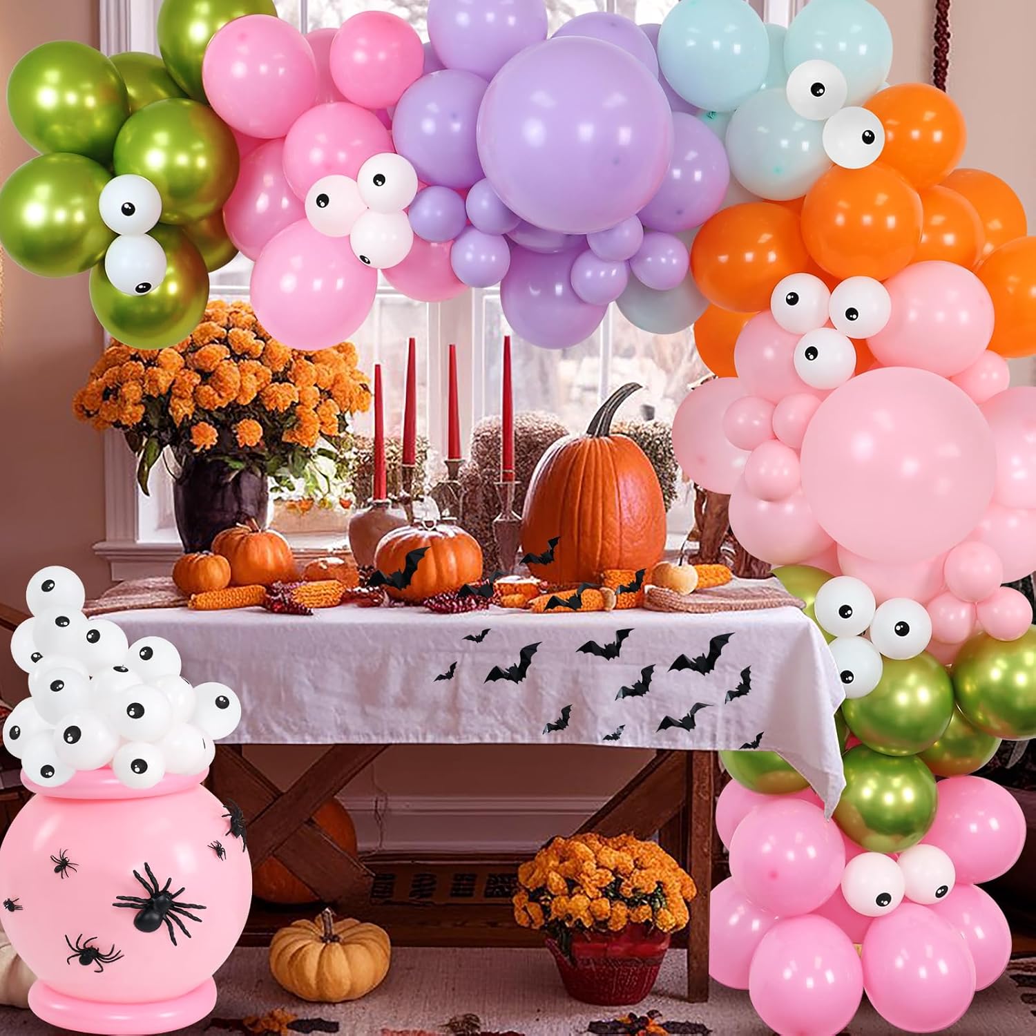 150Pcs Halloween Balloon Arch Garland Kit, Pink Halloween