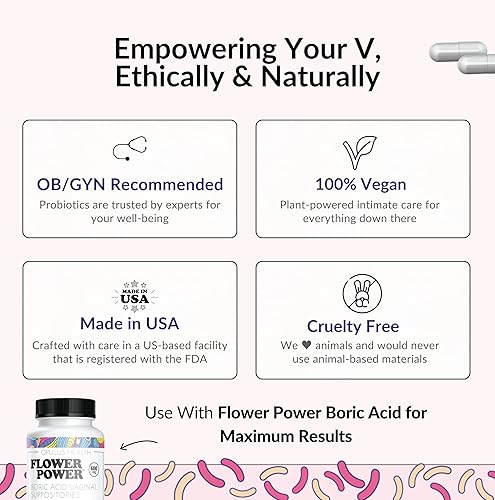 Miniatura 5 de Flower Power Mezcla 'Vagina Divina' - 30 unidades para equilibrar la infección del tracto urinario, V Health Support for Women