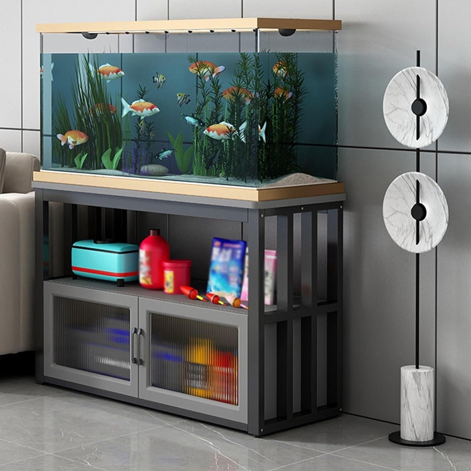 Vitrine en fer forgé intégrée de 27,6 x 17,7 pouces pour ranger vos collections