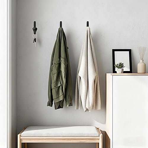 Miniatura 5 de Paquete de 10 ganchos de pared para colgar, ganchos de metal resistentes para doble capa, incluye accesorios para baño, dormitorio, armario y cocina