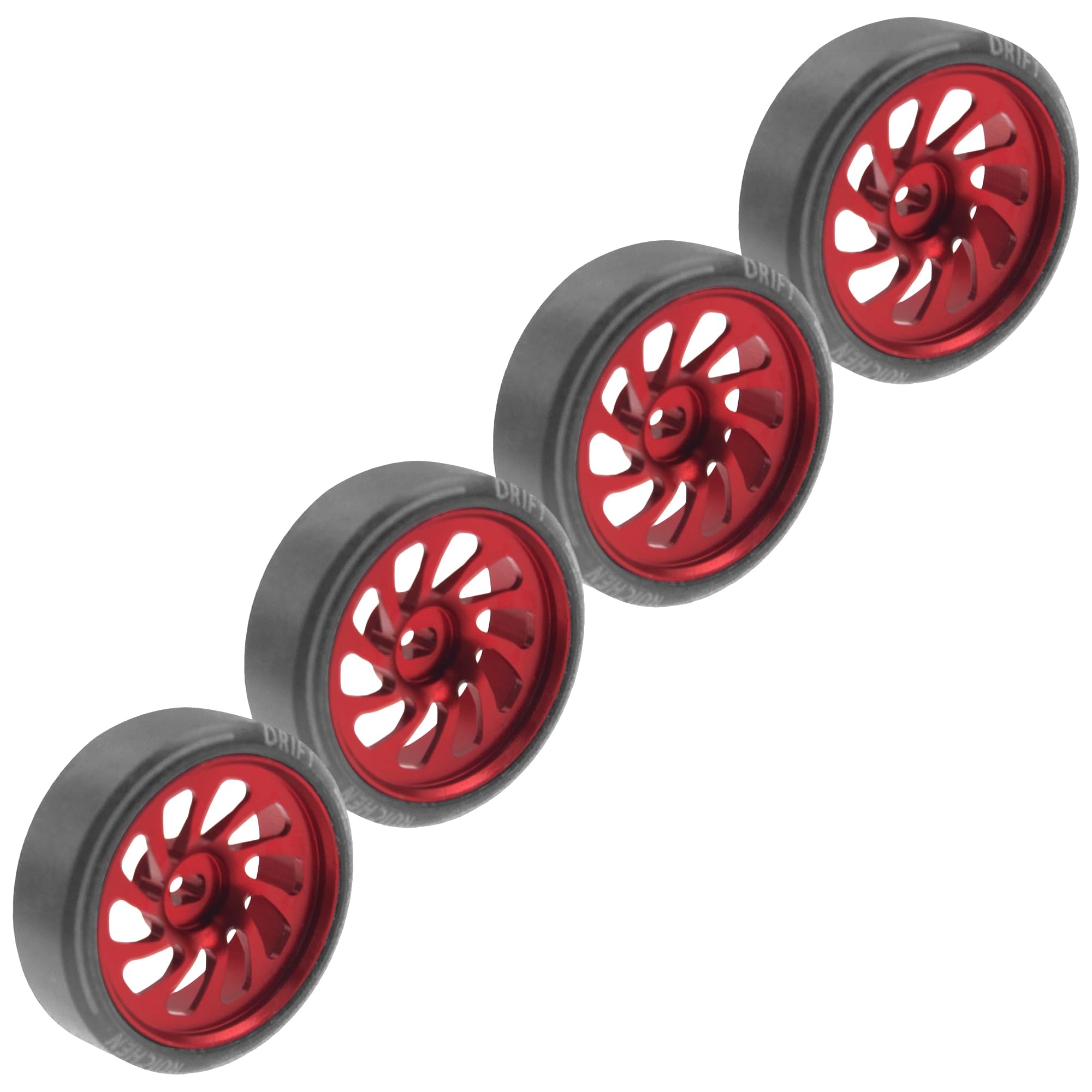 Metal Logo Drift Tires & Wheels For 1/28 RC Cars - Fits WLtoys K969, Kyosho Mini-Z, Mini-Q - View #3