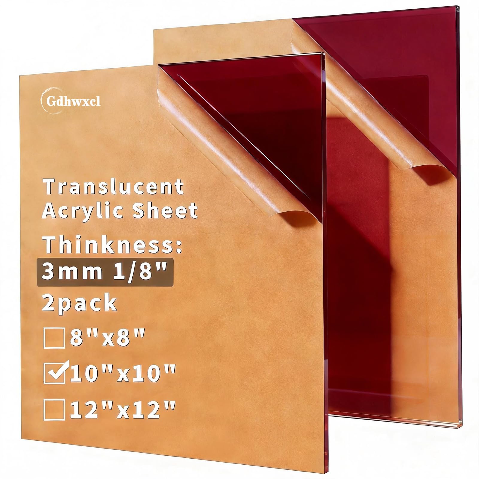 Translucent Acrylic Sheets - 2 Pack for Crafts & DIY -19 Translucent Acrylic Sheets - 2 Pack for Crafts & DIY -19