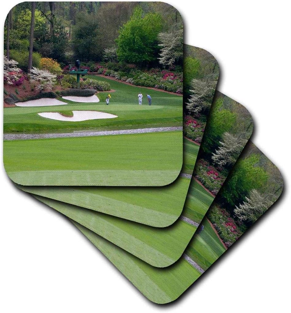 3dRose CST_48684_1 Augustas Amen Corner Golf Course-Where Dreams are Made and Lost-Soft Coasters, Set of 4