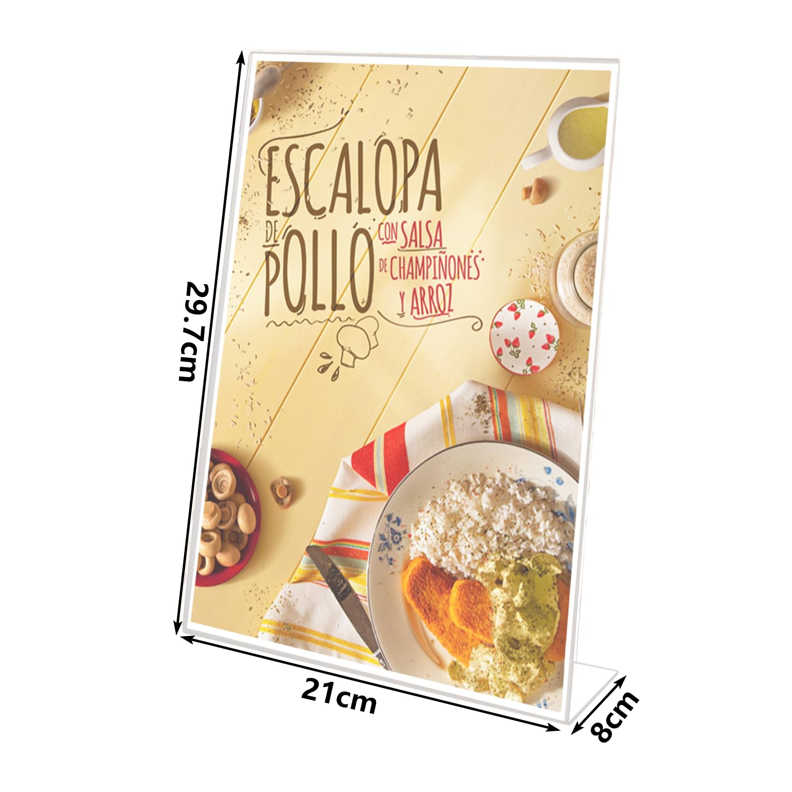 ASelected 6PCS Acrylic Sign Holder A4 Plexiglass Display Stand Clear Tilt Poster Menu Holder For Office Restaurant Hotel Promotion Photo - Image 2
