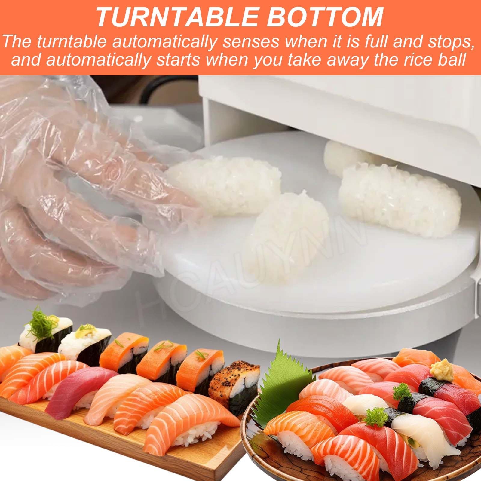 MáQuina AutomáTica para Hacer Nigiri Sushi, Plato Giratorio con Sensor Infrarrojo, 1200 Piezas/Hora, Molde ExtraíBle, para Restaurantes, Hoteles Y Supermercados,24g