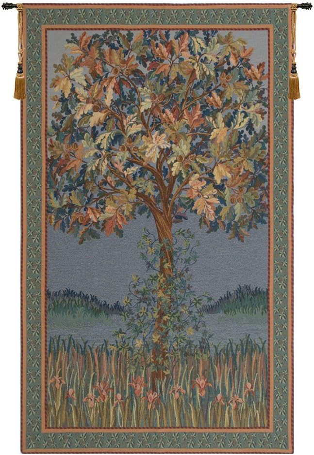 Tree of life flanders belgian tapestry wall hanging - 18 in. x 32 in. cotton/viscose/polyester/ by William Morris