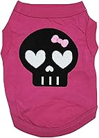 Vista 3 de Petitebella Camisa negra para perro cachorro con cara de calavera (leopardo, L)