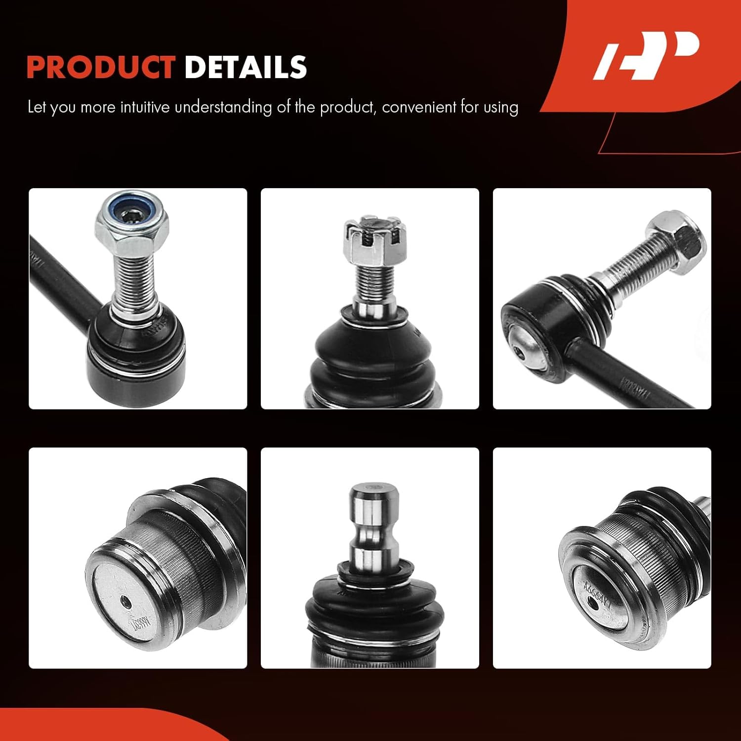 A-Premium Set of 8, Front Upper Control Arm, Sway Bar Link, Upper Lower Ball Joint, Compatible with Chevy GMC Buick Isuzu Saab Oldsmobile - 2003-2009 - Trailblazer SSR Envoy 9-7x Ascender Bravada