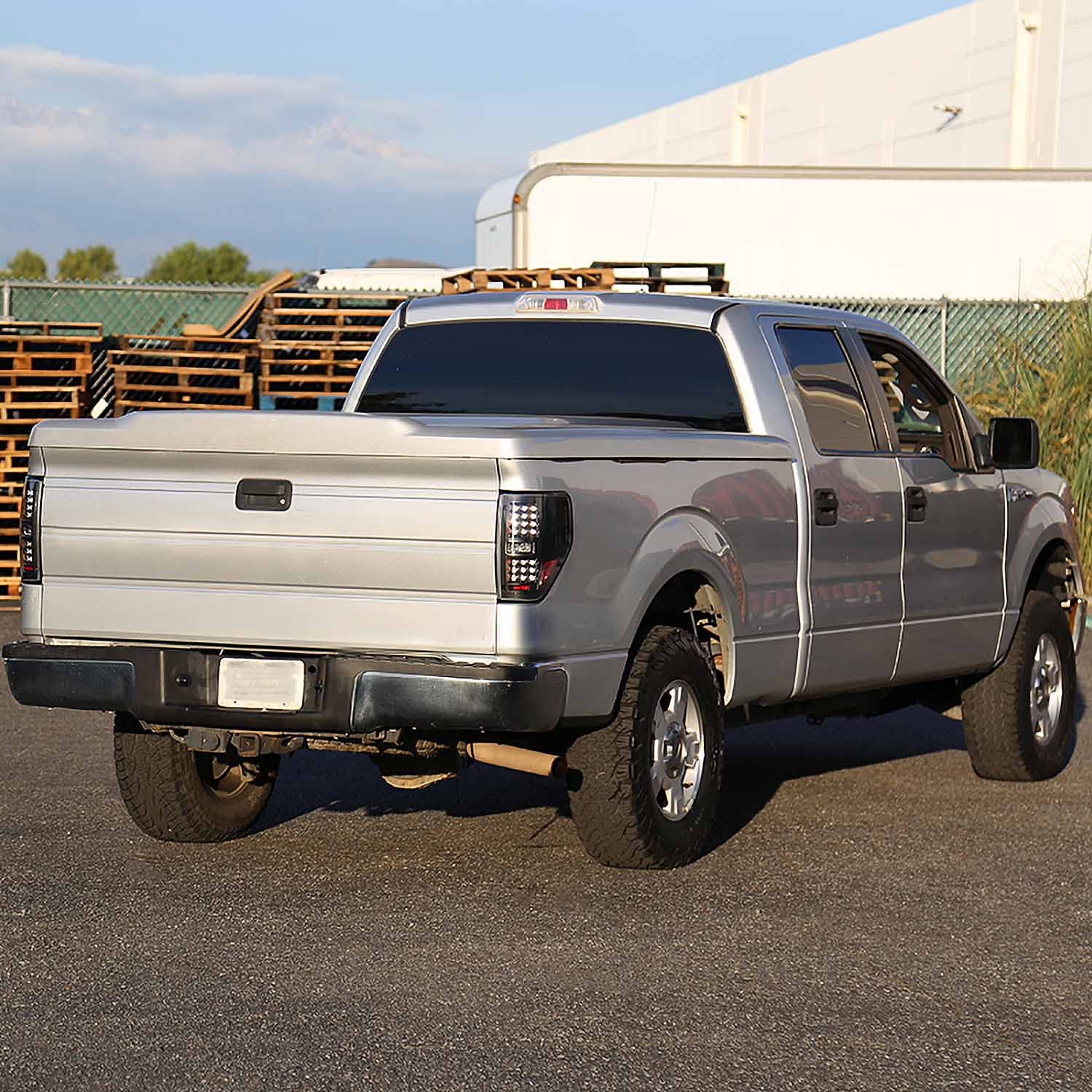 Spec-D Tuning Black Housing Clear Lens LED Tail Lights Compatible with 2009-2014 Ford F-150, Left + Right Pair Assembly