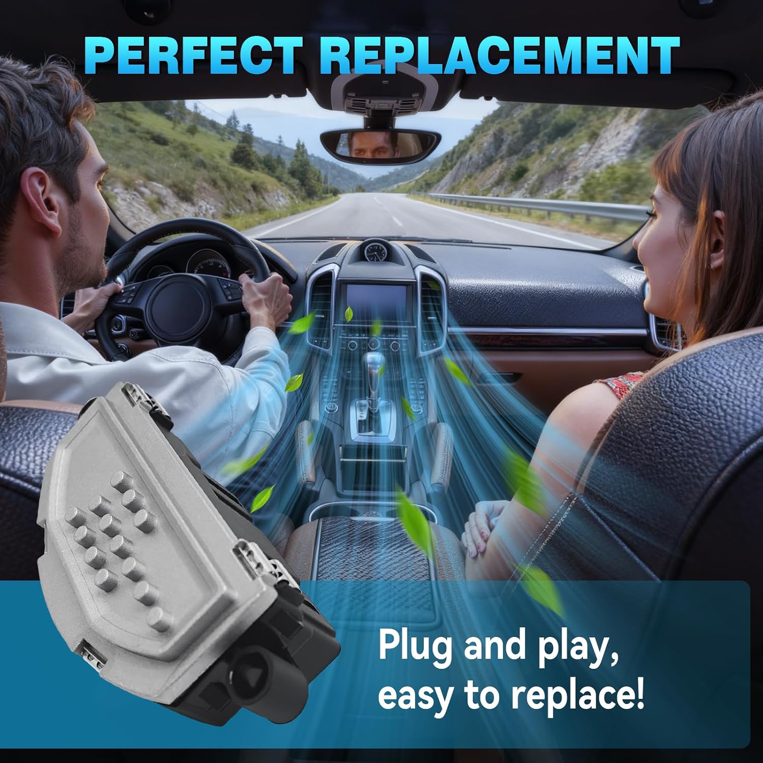 RU868 Front HVAC Blower Motor Resistor Fit for Chrysler 300,for Jeep Grand Cherokee 2014-2021,for Dodge Charger/Challenger/Durango Replace# 984-498 4P1874