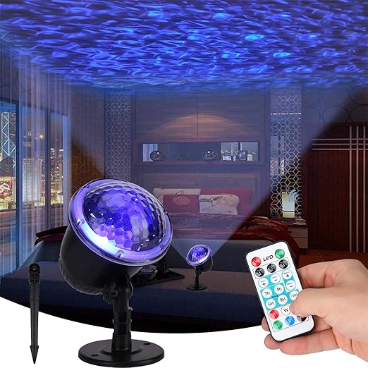 Amazon Co Jp プロジェクターライト オーシャンウェーブ 自閉症 自閉症 自閉症 ウォーターナイトライト おもちゃ リラックス Led ブルー ナイト プロジェクター ランプ 防水 天井 3d 効果 リモコン 子供 男の子 寝室 パーティー用 おもちゃ