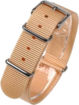 Amazon.co.jp: [ナットエムケイ] NATOベルト18mm ベージュ 肌色 時計