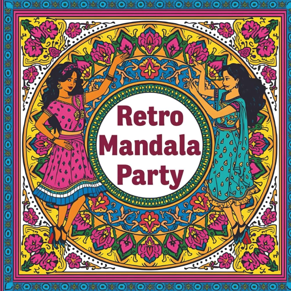 Retro Mandala Party: 25 Detailed Vintage-Style Mandala Coloring Pages