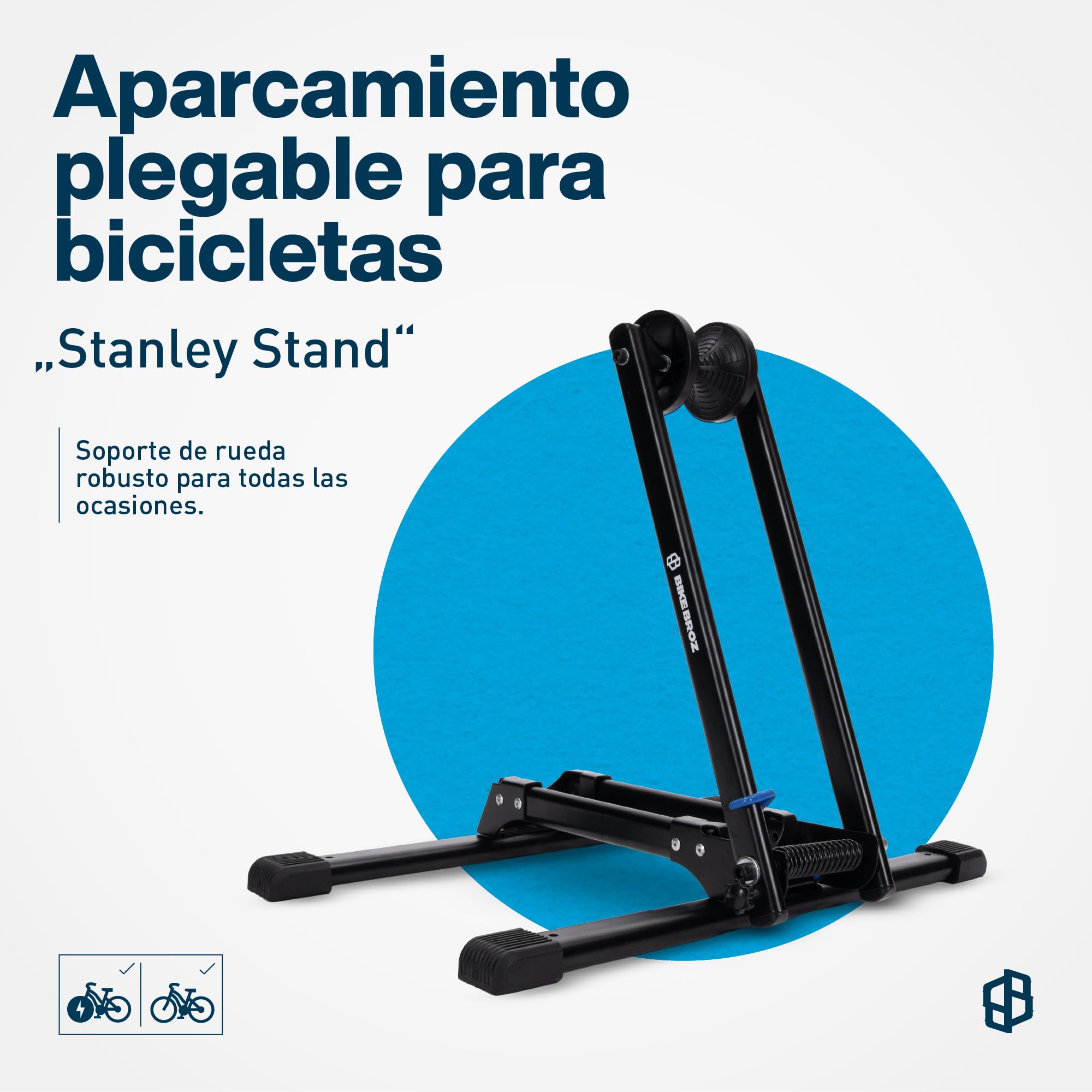 Soporte para Bicicleta de hasta 29 Pulgadas, Soporte para Rueda Delantera y Trasera con fijación al Suelo, Adecuado para Bicicleta de montaña, Bicicleta de Carretera, etc. Stanley Stand by BikeBroz
