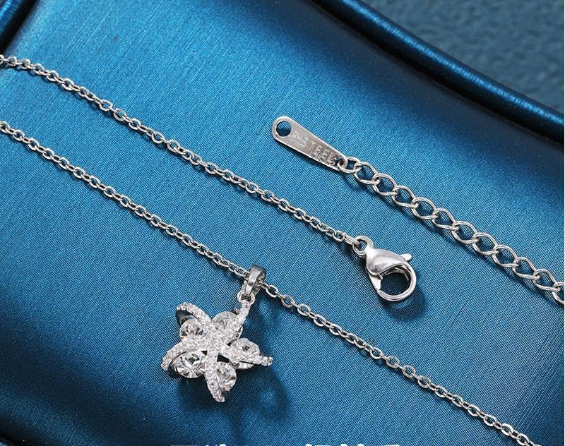 JOLINO Starfish Necklace,Ocean Pendant Necklace for Women,925 Sterling Silver Plated with Platinum,Ocean Jewelry Gift for Women,Birthday, Wedding, Anniversary,Graduation,Christmas - Image 3