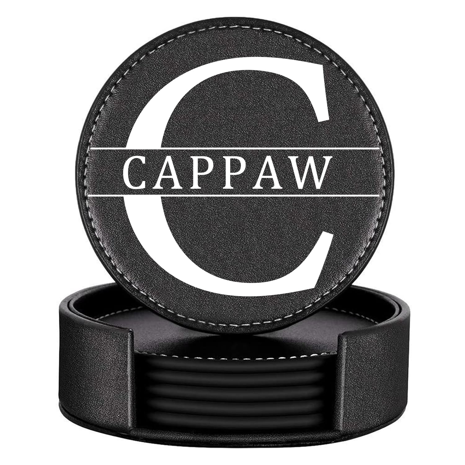 Personalized Leather Coaster for Drinks, Custom Coffee Coasters Set of 6, Customize Cup Coasters with Monogram Engraved, Wedding Gifts