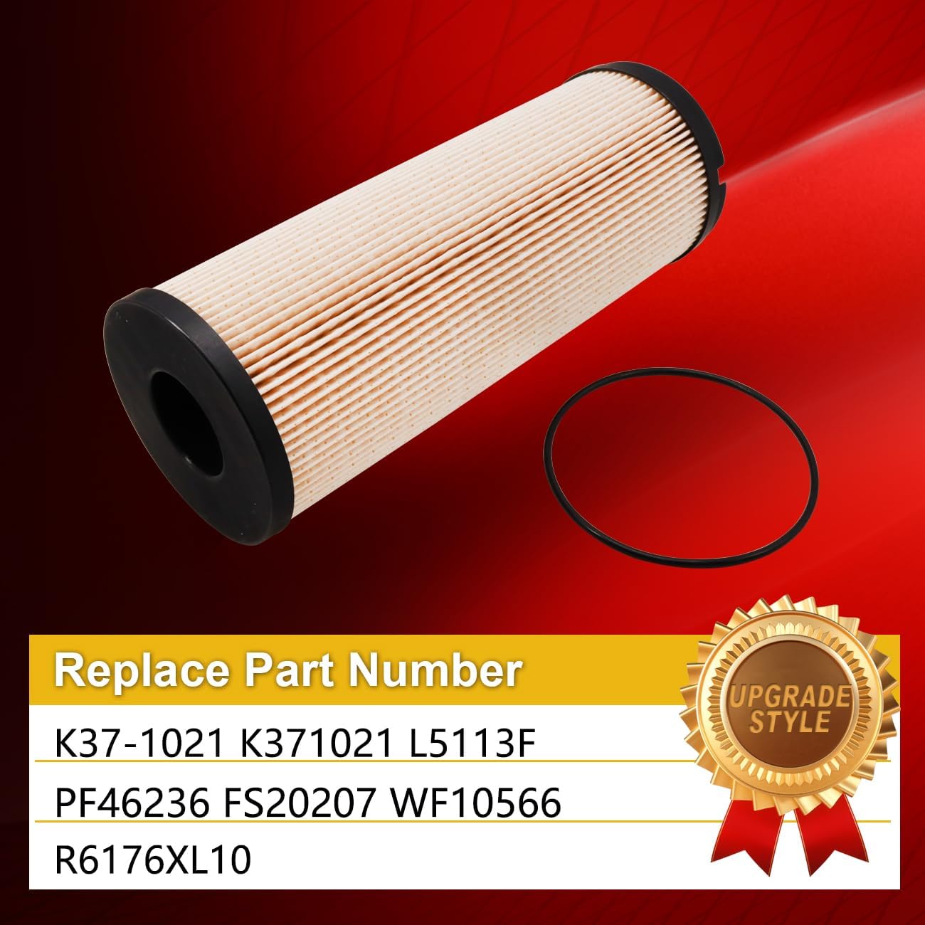 K37-1021 Fuel Filter Replace L5113F PF46236 FS20207 WF10566 R6176XL10 Compatible with 2013-2020 Peterbilt Kenworth Truck ISX-15 ISX-12 Engines