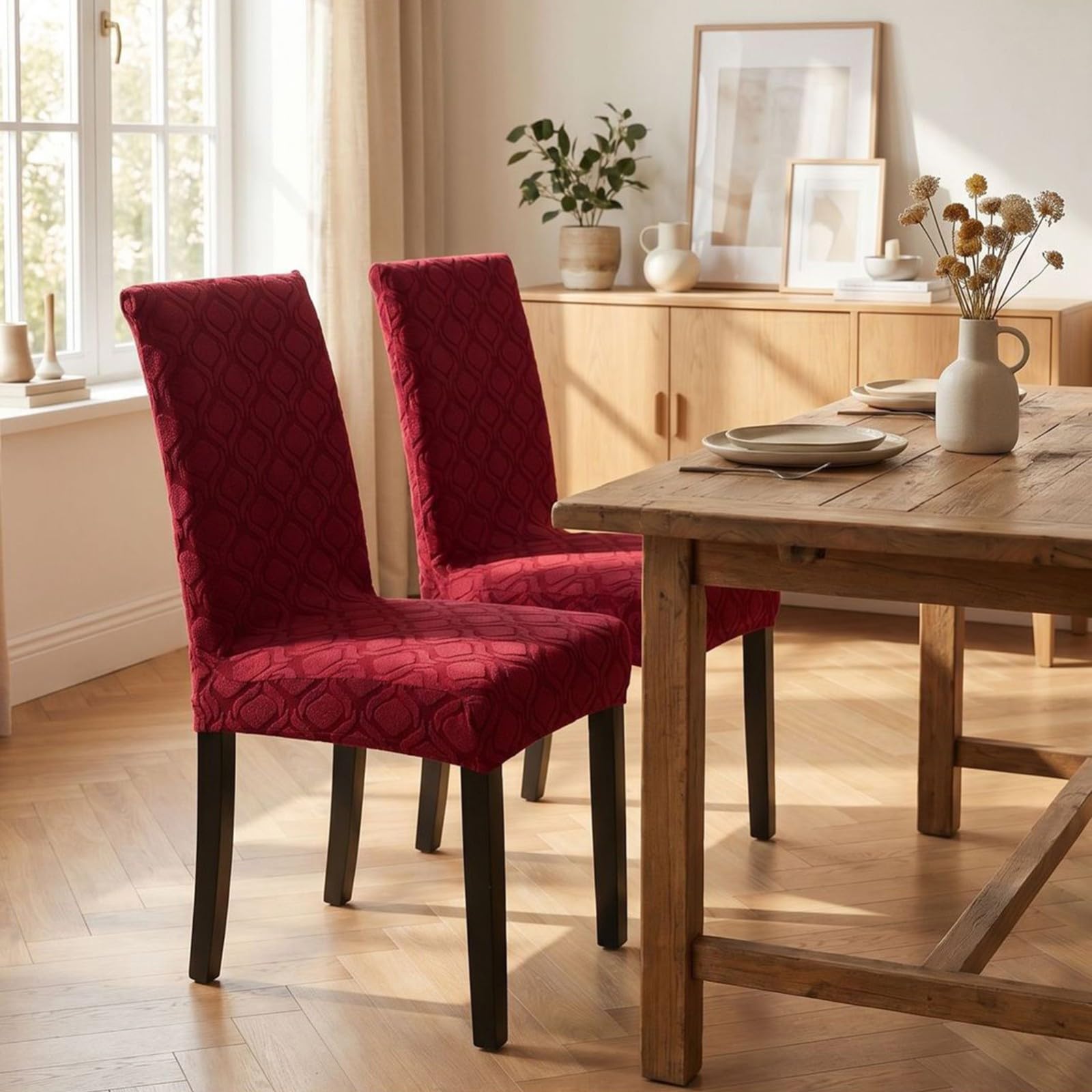 Esszimmer Stuhlhussen 2/4/6er-Set,Dehnbar Stuhlhussen für Esszimmerstühle | Universell Vier Jahreszeiten,Waschbar,für Zuhause Restaurant Wohnzimmer Bankett,Einfache Montage(Sapphire Blue,6Pcs)