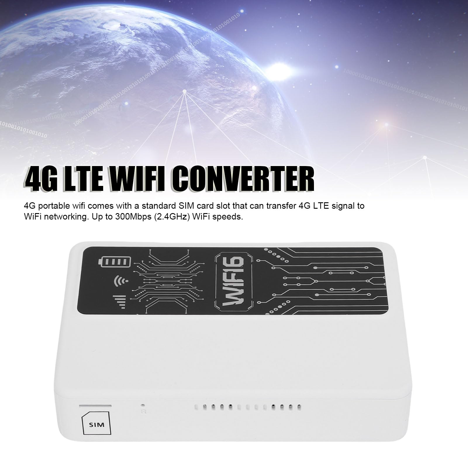 Pissente 4G LTE Router Portatile WiFi Hotspot, Batteria 10000mAh (WHITE)