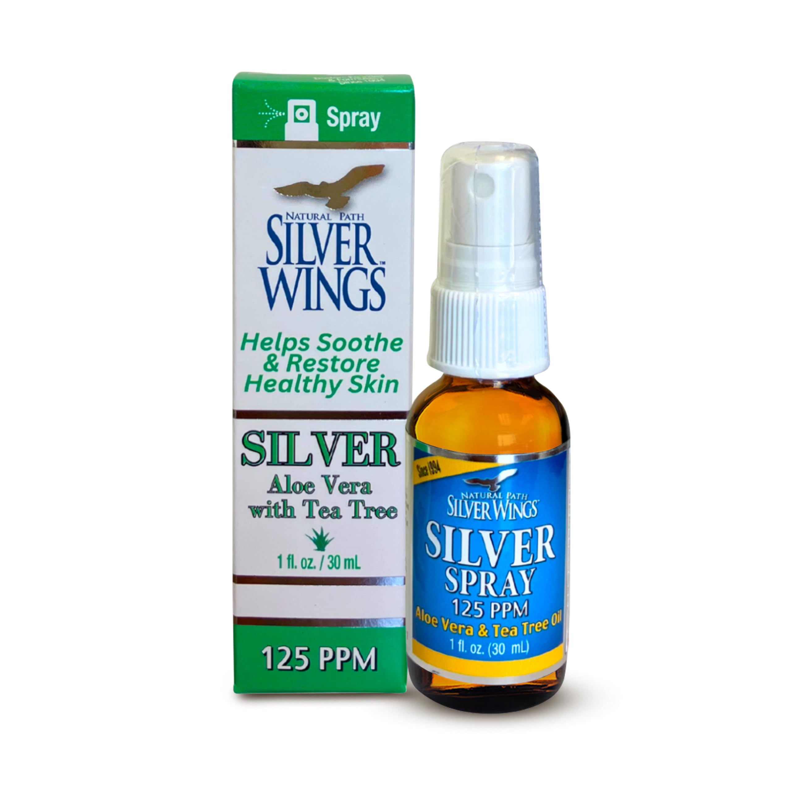 Silver Spray with Aloe Vera & Tea Tree Oil – 125ppm - 1oz