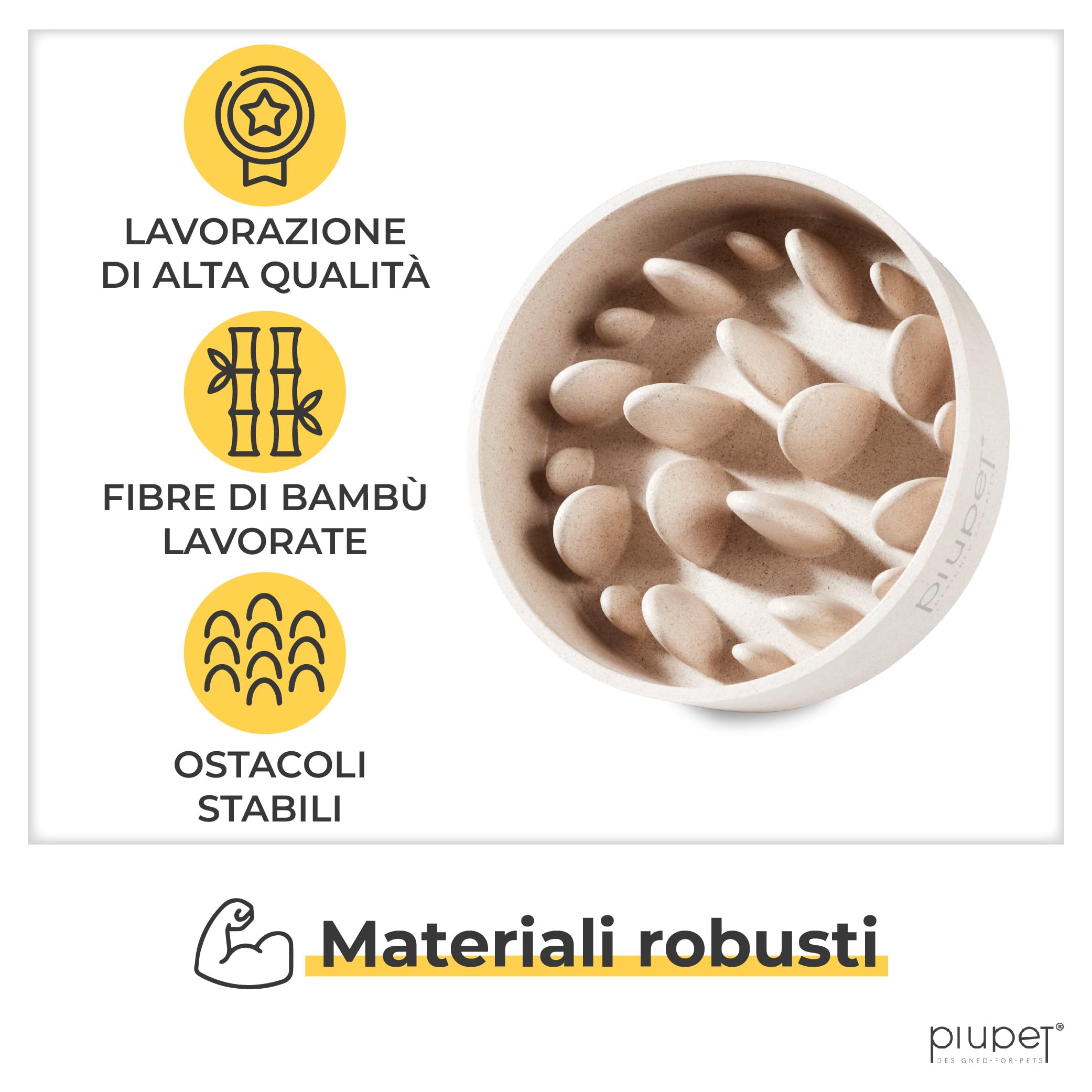 PiuPet Ciotola per cani con alimentatore lento I 1,4L I lavabile in lavastoviglie I grande ciotola per cani con alimentazione lenta I Ciotola per cibo per cani I Dog Feeder Slow Feeder Bowl Large