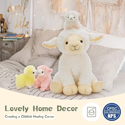 Vista 32 de Muiteiur Animal de peluche de tortuga marina, suave juguete de peluche con 3 bebés, vida marina de peluche azul para niños y niñas (azul)