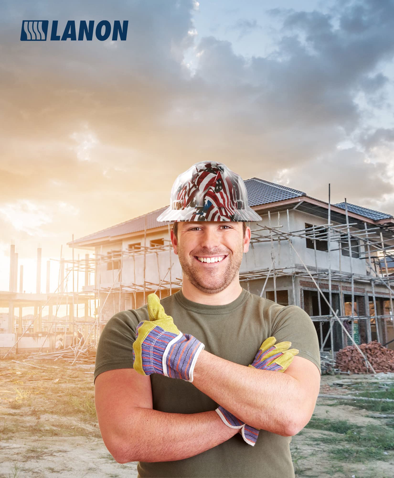 Buy LANON Protection Full Brim Hard Hat, OSHA Construction Work