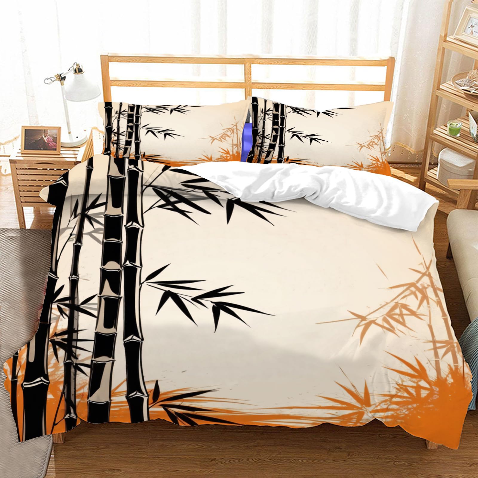 Parure de lit 2 personnes microfibre avec fermeture éclair pratique