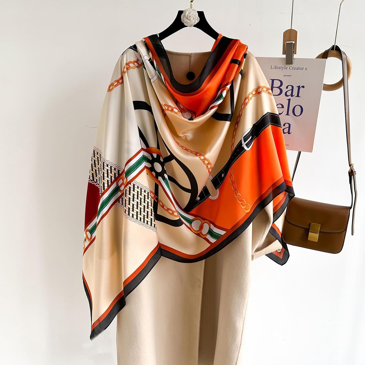 Aufeel Fashion Scarves 100% Satin Silk Scarf Long Lightweight Sunscreen Shawls Wraps for Women Hair Scarves - Image 2