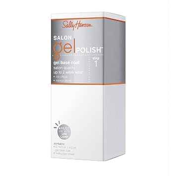 Sally Hansen Salon Gel PolishTM, Gel Base Coat, Chip Resistant, Shiny Finish, LED Lamp Required