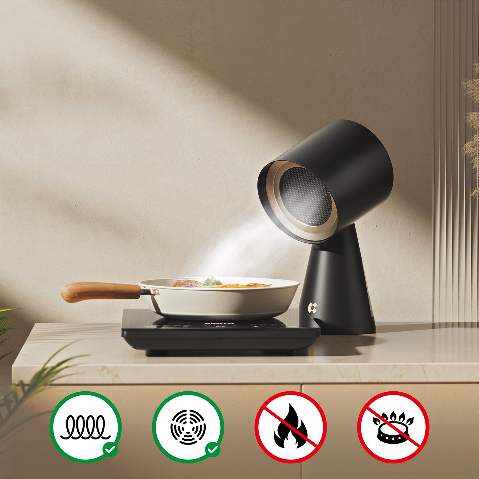 CIARRA CBPHB01 Mini Dunstabzugshaube Mobile HOOD TO GO Leise Umluft Tragbare Abzugshaube Keine Installation Multi-Filtration