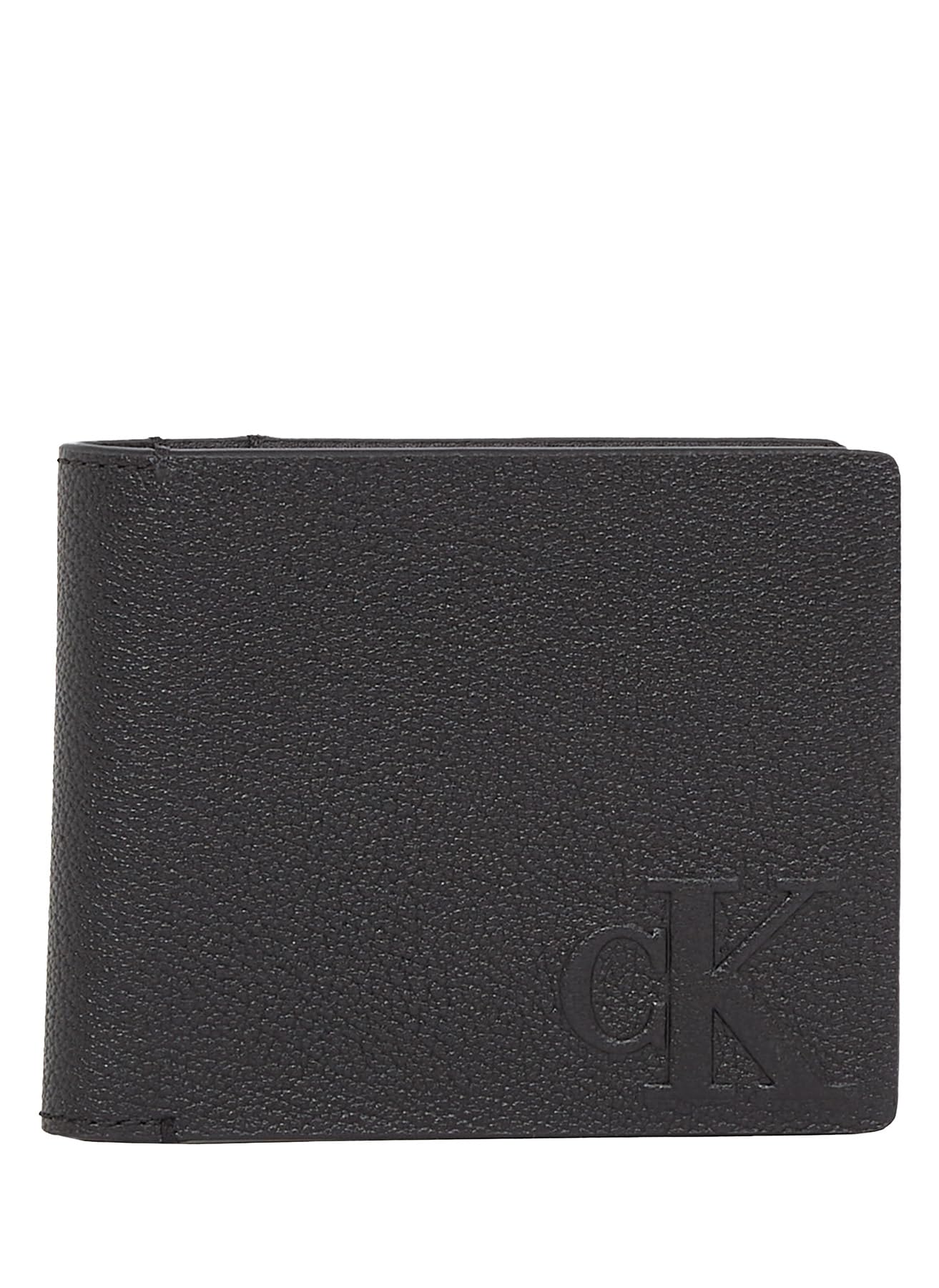 LOGO EMBOSS BIFOLD Erkek Cüzdan, Siyah, Tek Beden