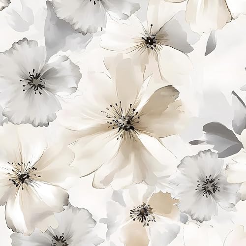 Miniatura 10 de Papel tapiz de hojas azules, papel tapiz bohemio para despegar y pegar, papel de contacto vintage de hojas verdes, papel de pared floral blanco,