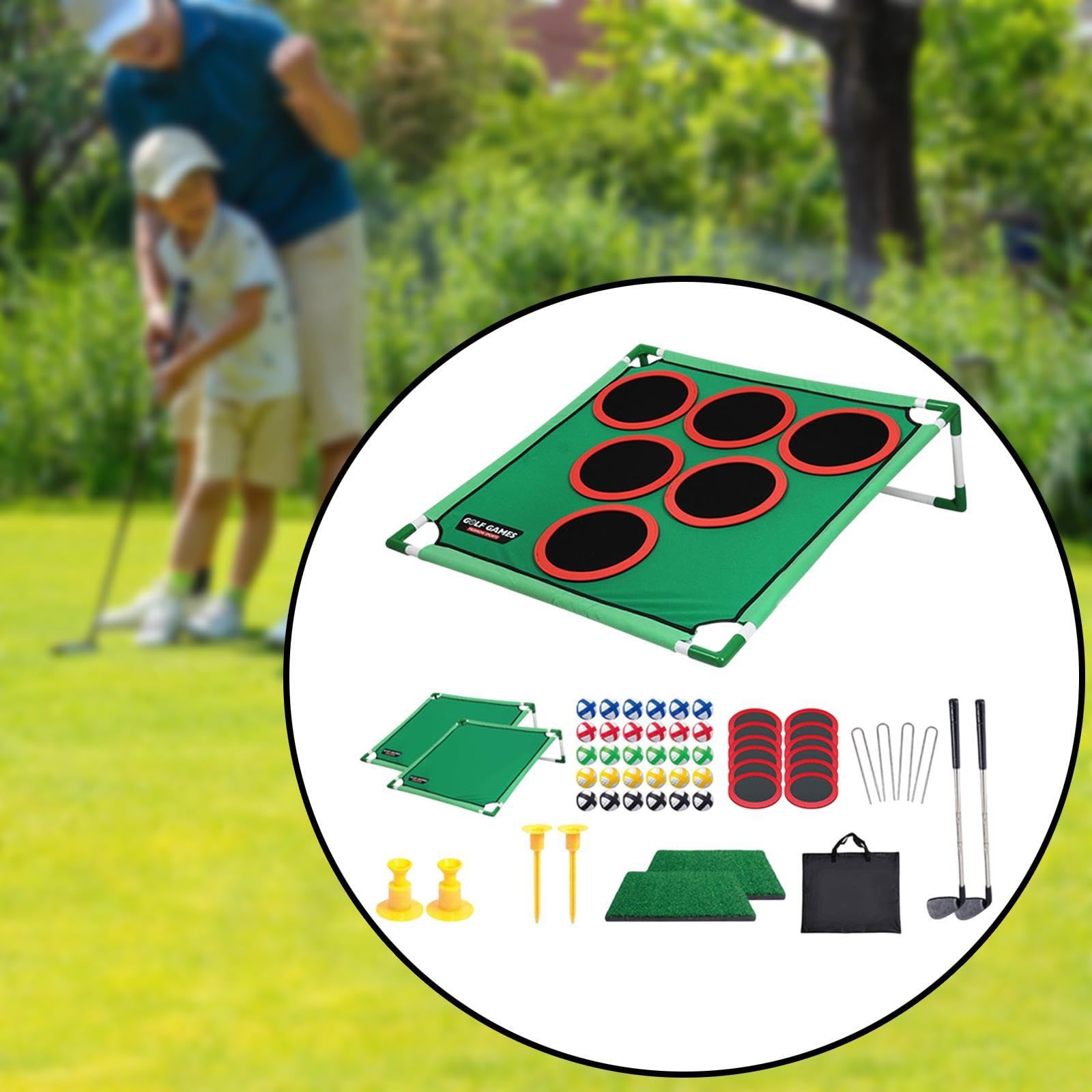 Juego de Putt: Herramienta de Entrenamiento Y Práctica Que Incluye Pelotas de Golf Y Bolsa Portátil para Fiestas Familiares, Oficina Y Jardín, Doble Rejilla