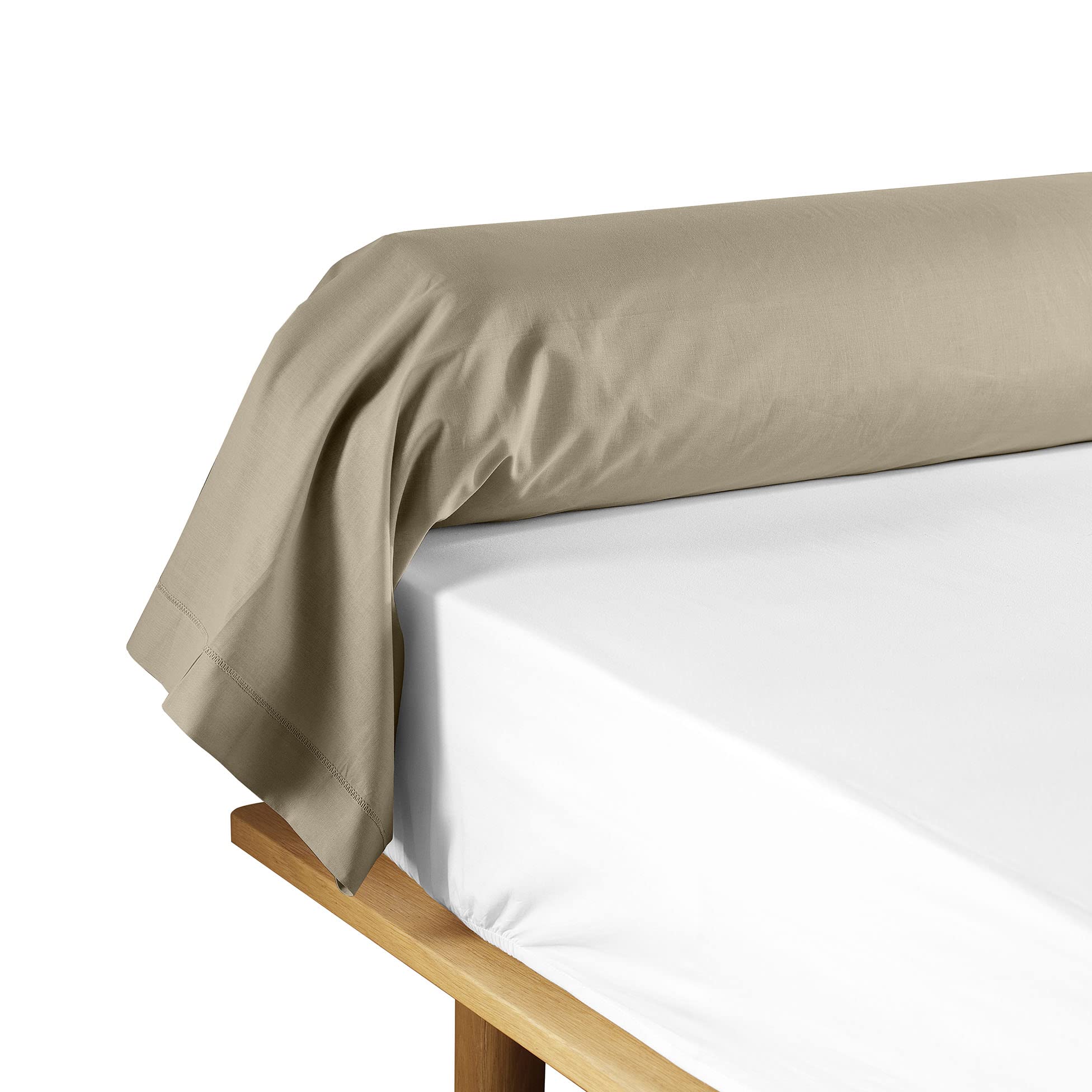 Douceur D'intérieur Sand Lina Sable Bolster Pillowcase (85 X 185 Cm) 100% Cotton