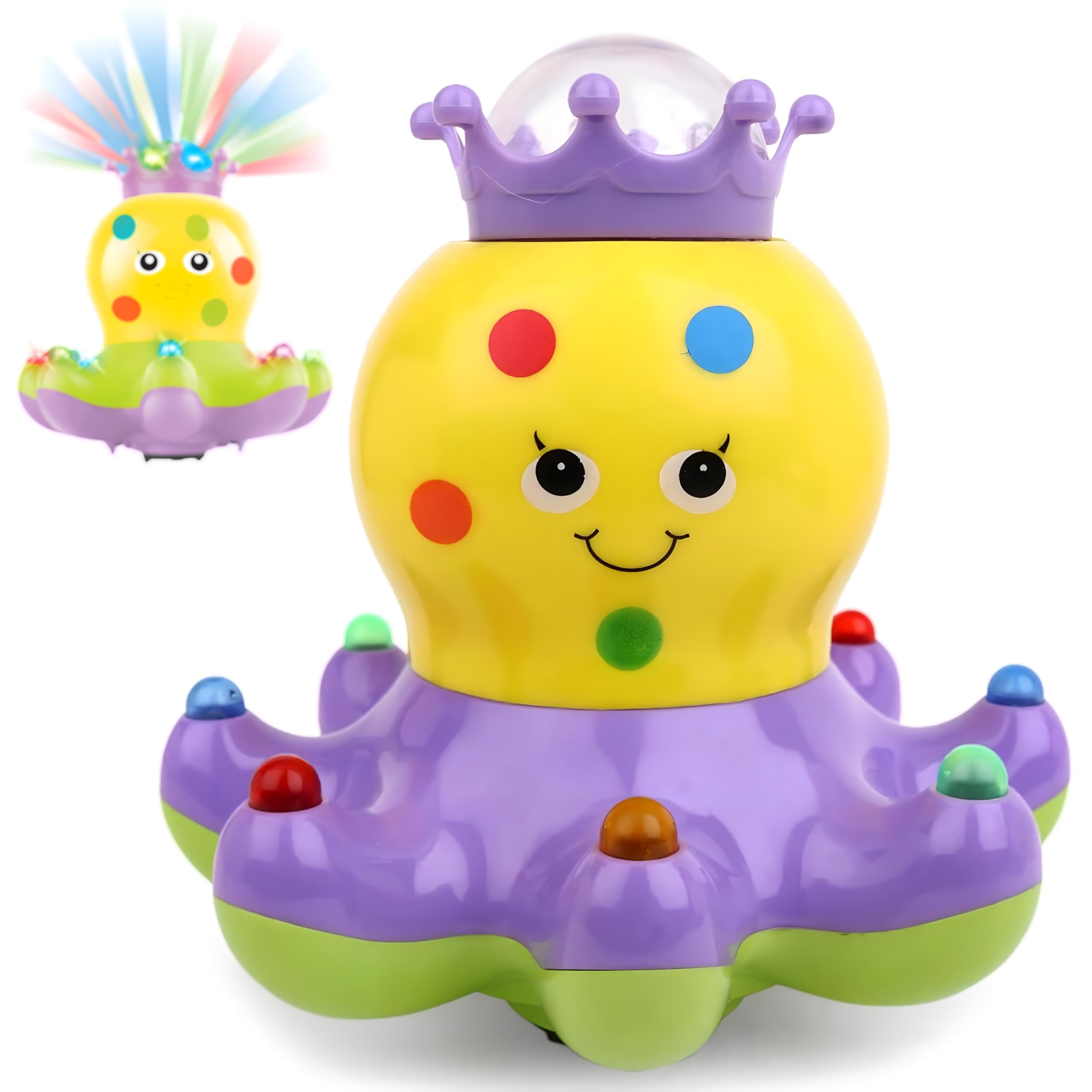 TOYS STORM Octopus Bump Go, Electronic Toy , Bump-n-Go Movement, Battery Operated Toy, Light & Music, Bump N go Action ,Octopus Toy for Kids, for Kids Age 12+ Months