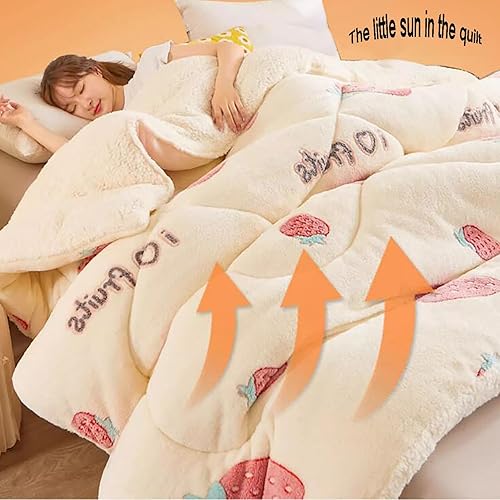 Miniatura 6 de ZTGL Lamb Cashmere Duvet Single Double Quilt, Winter Thickened Warm Lamb Velvet Quilt Core, Double-Sided Velvet Blanket, Super Soft Fluffy