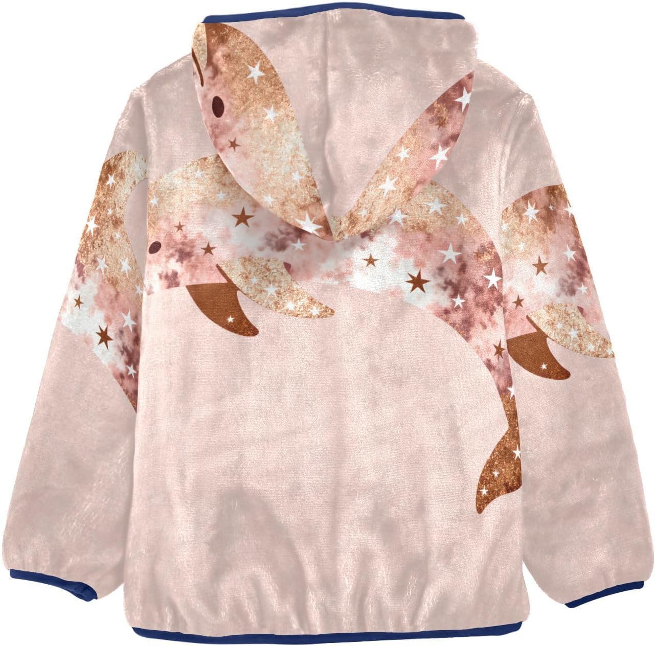 Rose Gold Dolphin Glitter Stars Toddler Boy Zip Up Jacket Outerwear Jackets Navy Blue Baby Boys Clothes