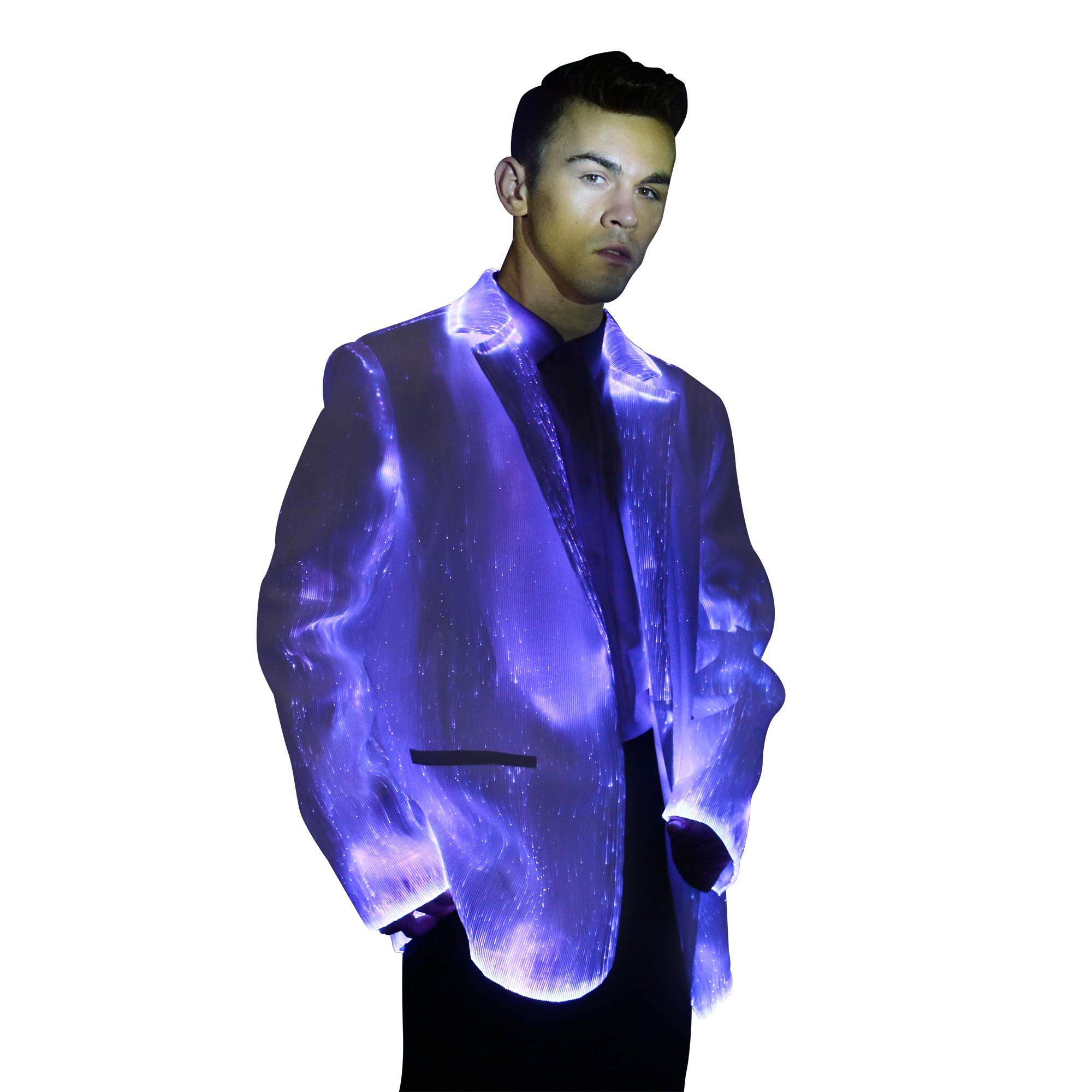 LED Fiber Optic Jacket Light up Coat Club Wear LED Luminous Clothing for Party,Mobile APP Control