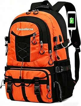 40L Hiking Backpack,With USB Charging Port,large Capacity,Waterproof Travel Backpack For Lightweight Camping Trekking Outdoor Hiking Bag With Water Bottle Pockets & Ergonomic Back Support