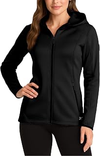 Reebok Women's Lightweight Softshell Jacket: Water & Windproof Hooded Fleece Lined for Gym, Running, Hiking