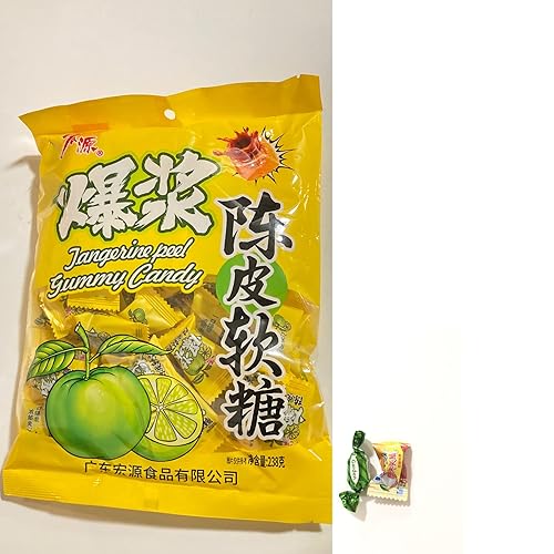 Miniatura 1 de Hong Yuan - Caramelo gomoso de cáscara de mandarina de 8.4 onzas y 1 caramelo crujiente de menta, 1 caramelo duro de lichi
