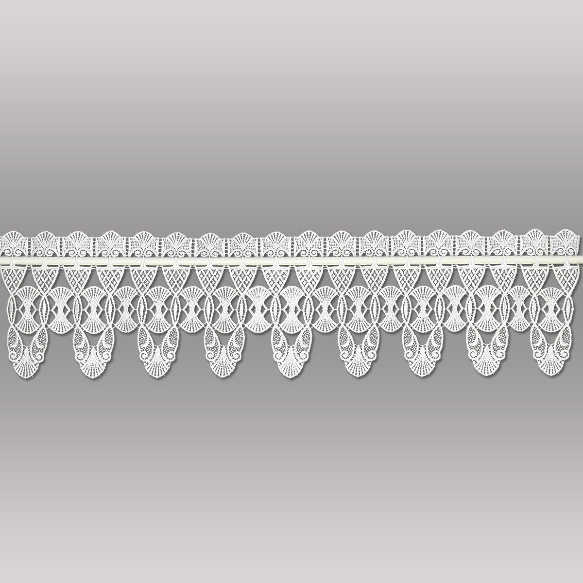 Weiße Kurzgardine Ally | Moderne Spitzengardine HxB 15x176cm