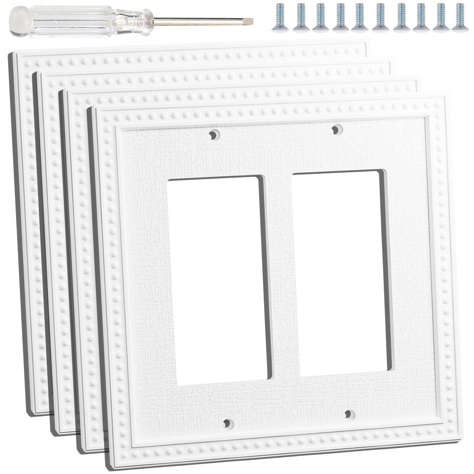 Plaque murale blanche pour interrupteur intelligent et prise USB salon